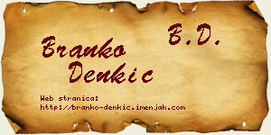 Branko Denkić vizit kartica